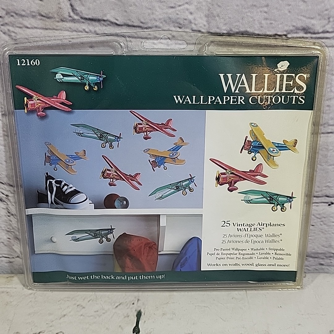 Wallies Wallpaper Cutouts Lot Of 2 Packs Train Trucks Airplanes Wall Decals