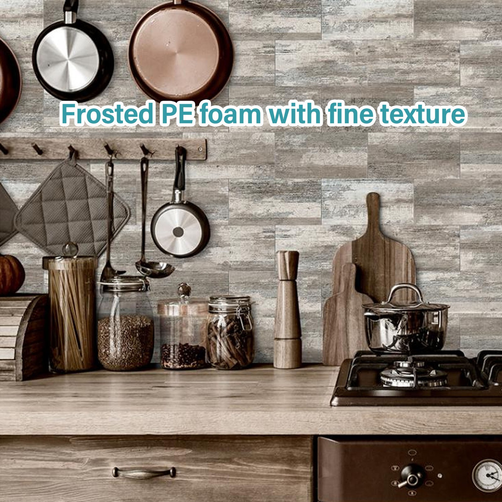 16PCS Frosted PE Foam Wall Stickers Removable Self Adhesive Wall Decor Bathroom