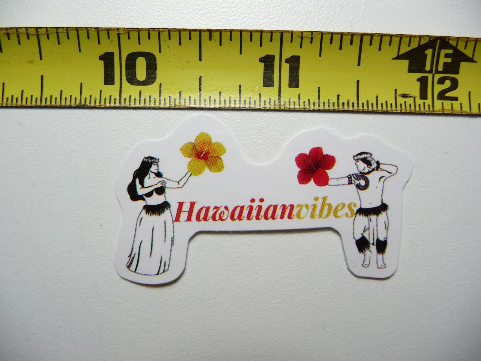 HAWAIIAN VIBES LUAU DANCE SMALL STICKER DECAL TROPIC SCENE VACATION TRIP