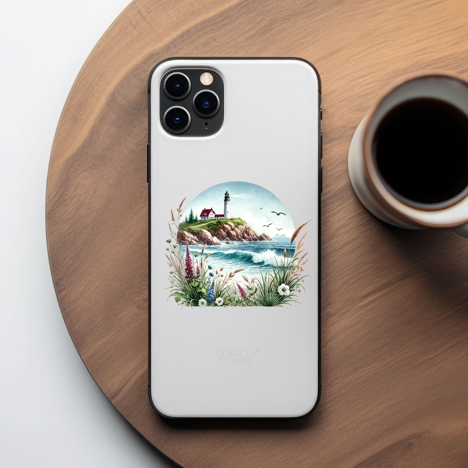 Lighthouse Beach Landscape UV DTF Transparent Sticker / Decal
