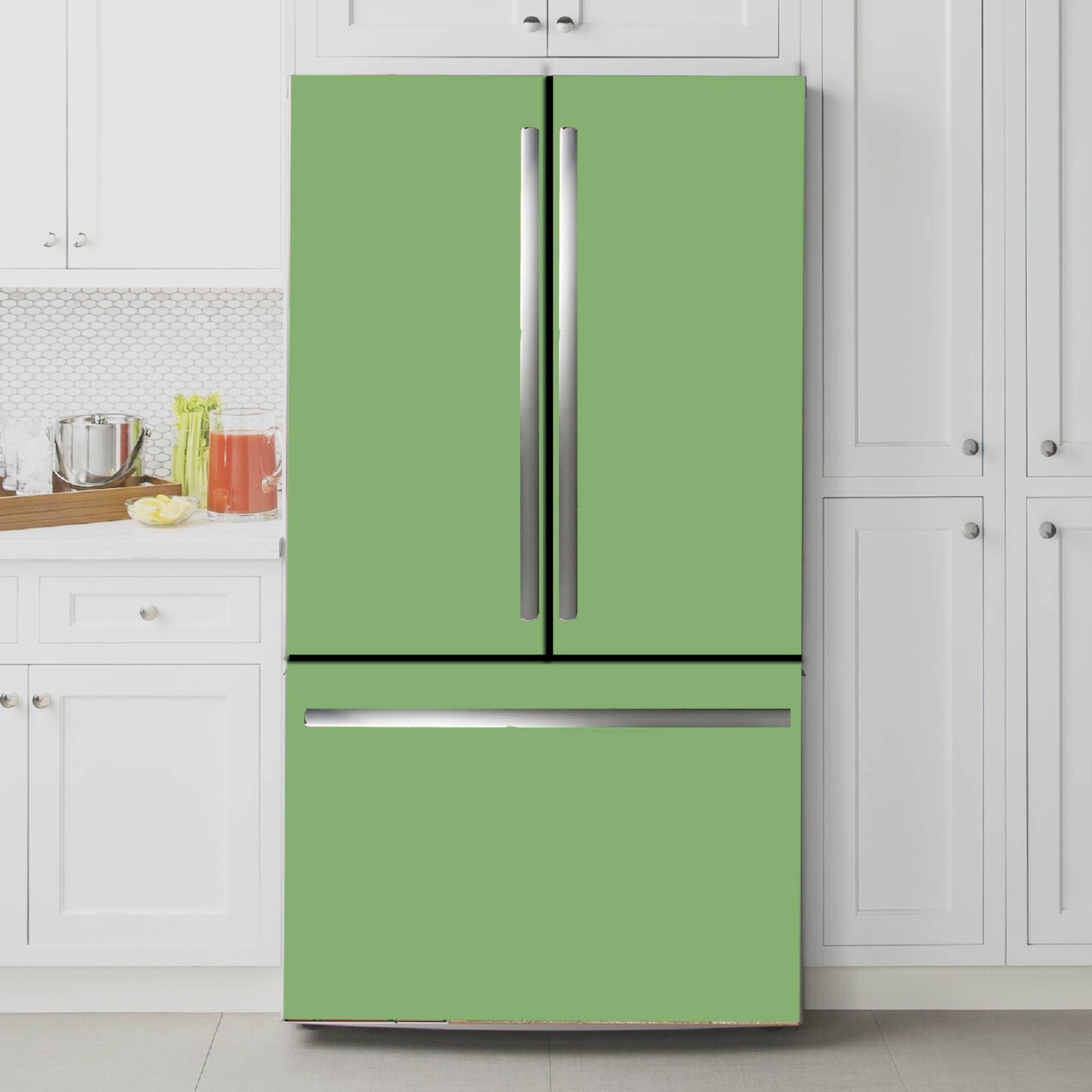 Sage Green Vinyl Refrigerator Cover – Simple and Sophisticated