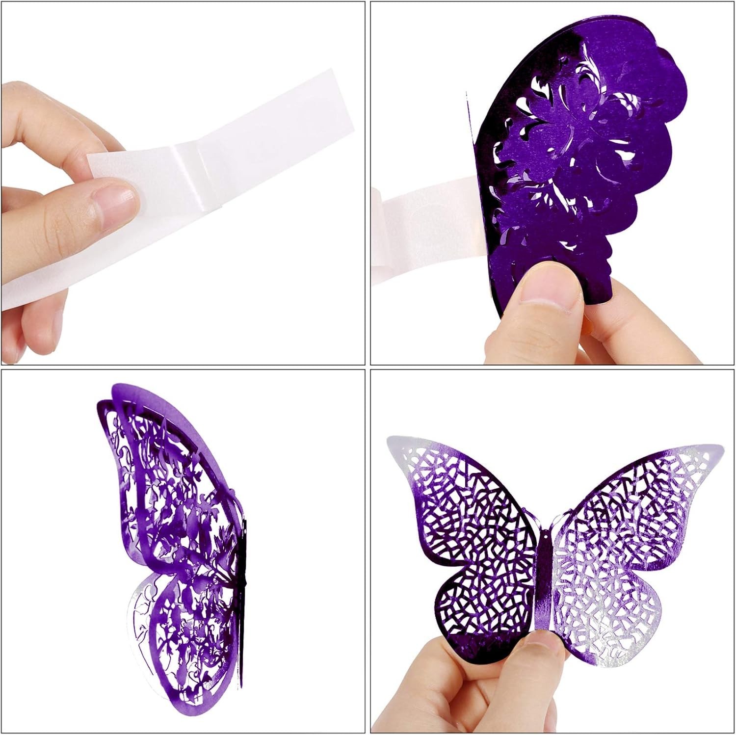 72 Pieces 3D Butterfly Wall Decals Sticker Decal Wall Decor Art Decorative St…