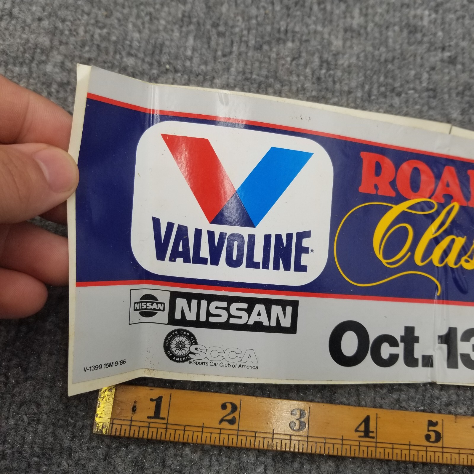 Vintage Valvoline Road Racing Classic 1986 Road Atlanta Bumper Sticker SCCA