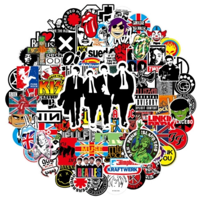 100PCS Rock Band Stickers Lot Punk Music Heavy Metal Bands Sticker Decal