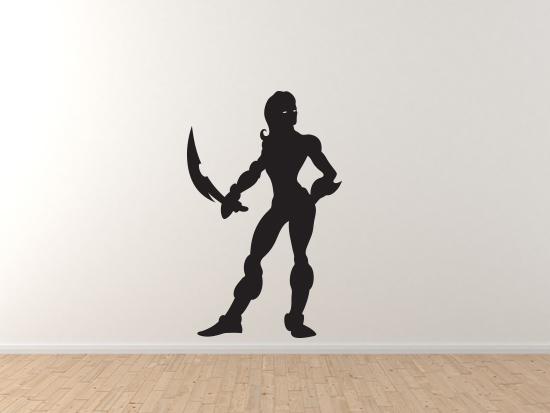 Comic Book Style – Super Hero Silhouette Woman Version 10 – Vinyl Wall Decal