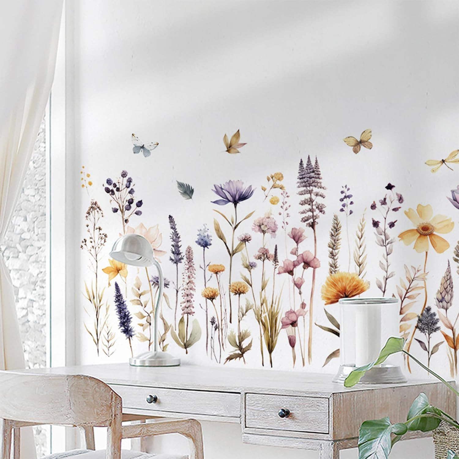 Wildflower Wall Decals 3D Self-Adhesive Stickers – 12 Pack