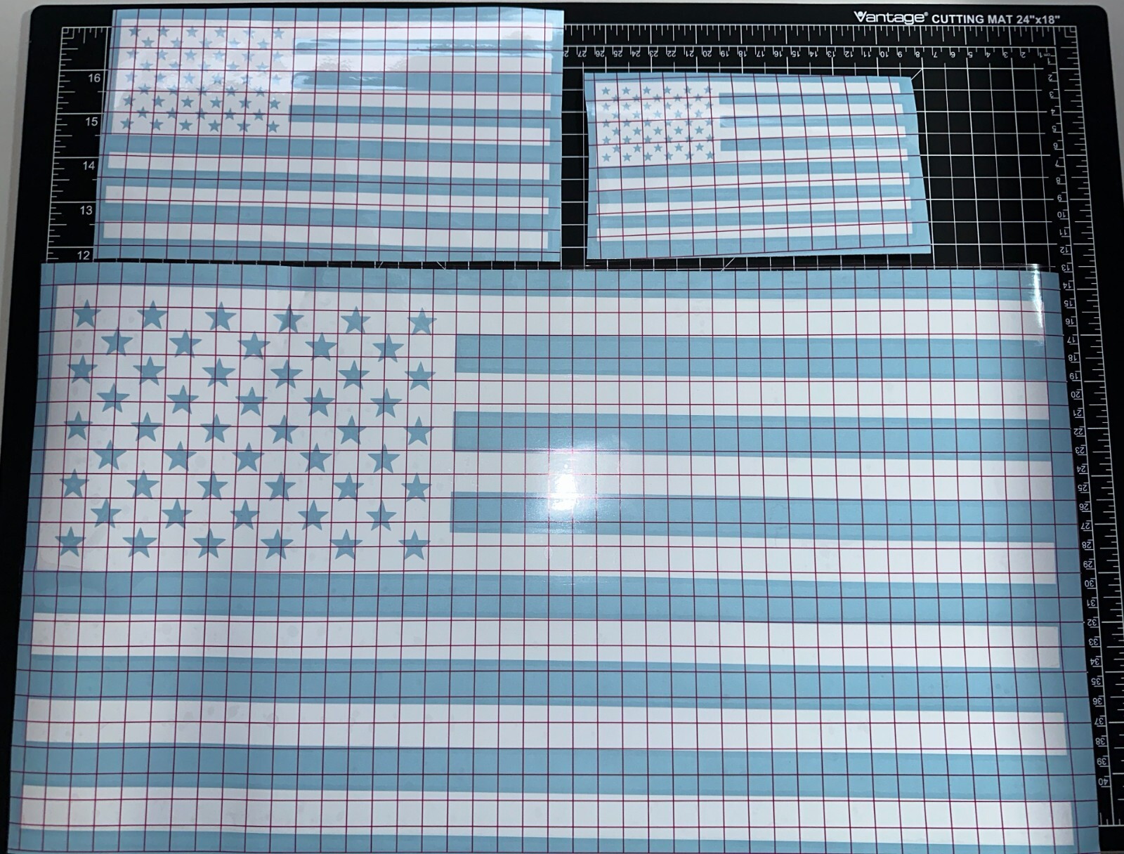 American Flag / Permanent Vinyl Decal / Multiple Sizes / Gloss White