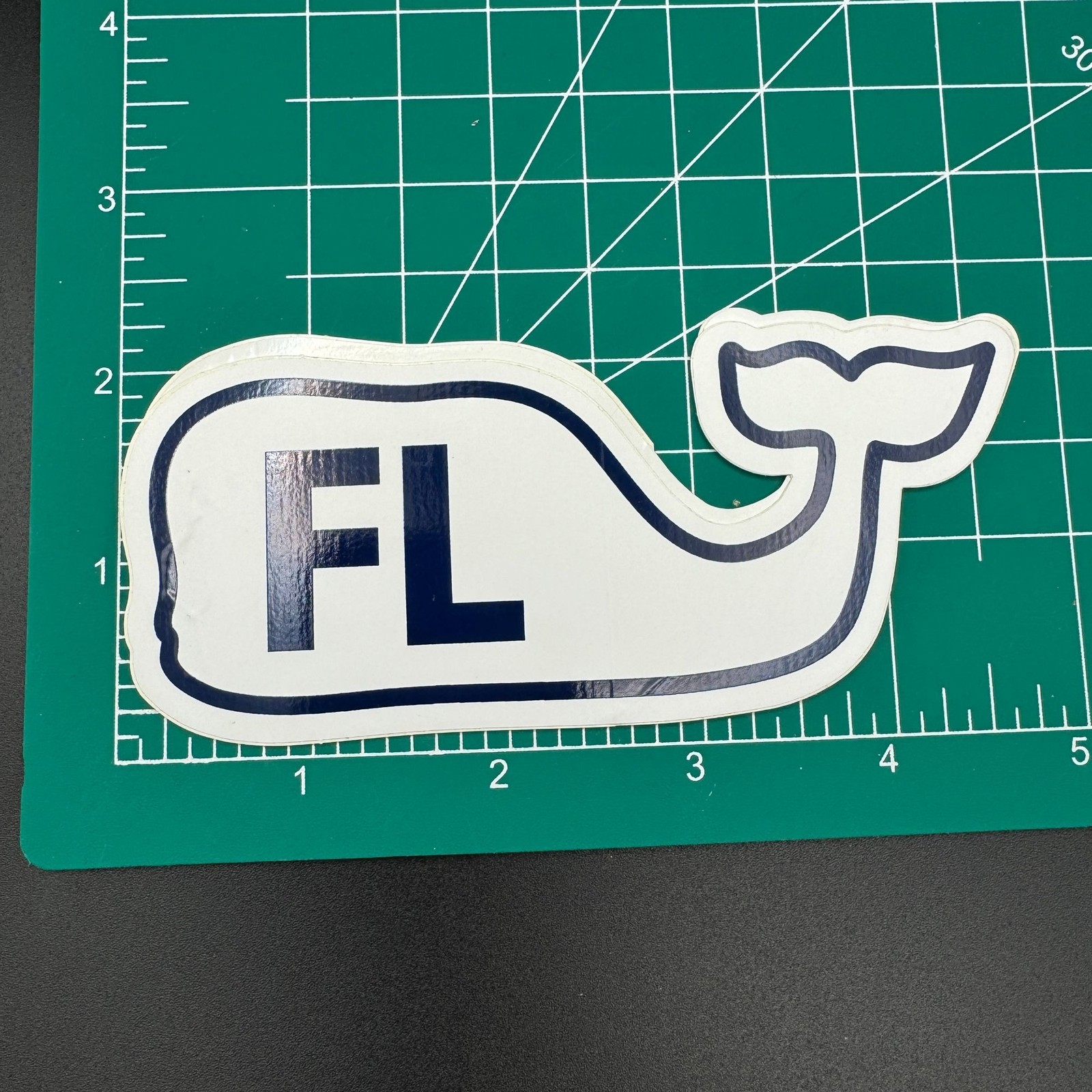 Vineyard Vines FL Whale Vinyl Sticker Durable Outdoor & Indoor Use Waterproof