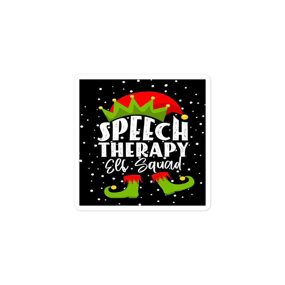 Funny Speech Therapy Elf Squad Christmas SLP Therapist Xmas Decal Car Stickers