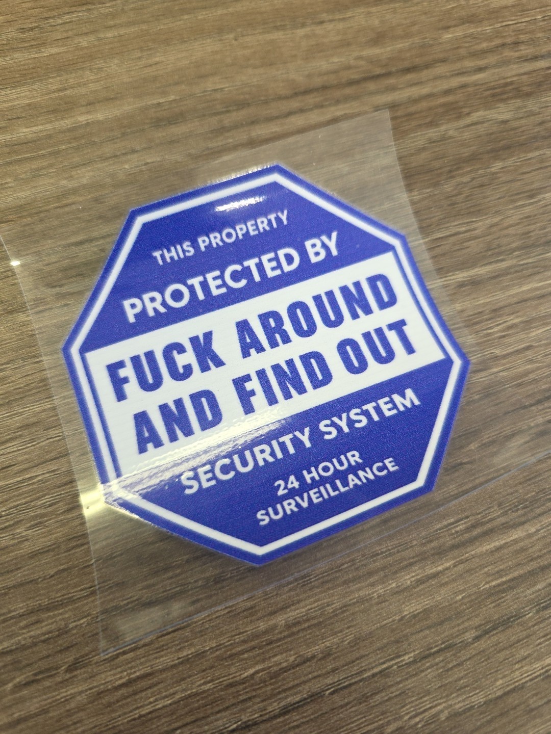 Security Warning Window UV DTF Decal Sticker Waterproof FAFO