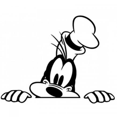 Vinyl Decal for Window – Peeking Goofy (Disney)