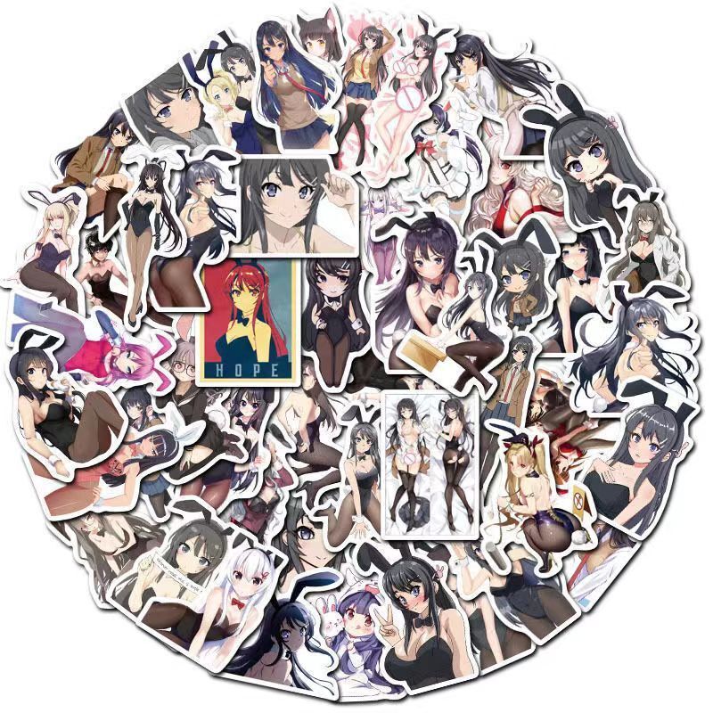 50PCS Anime Hentai Stickers Bomb Sexy Waifu Decals Vinyl Girls Laptop Skateboard