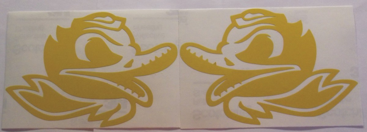 Oregon Ducks Combat Duck Decal Car Window Sticker Vinyl 6 X 4 Inches PAIR