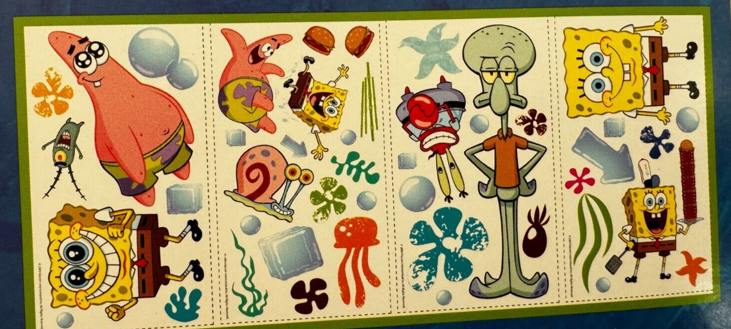 Nickelodeon SpongeBob Squarepants Peel & Stick Wall Decals NIP