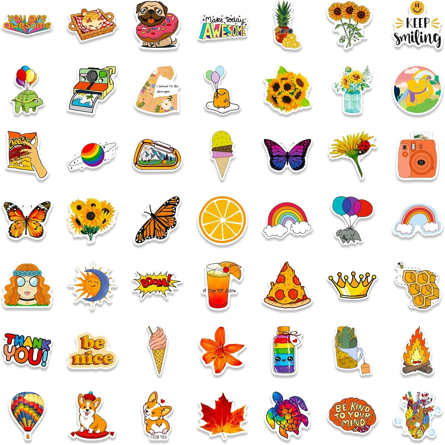 Art Stickers for Kids Teens Adults, 100 Pcs Cute Aesthetic Vinyl Waterproof Stic