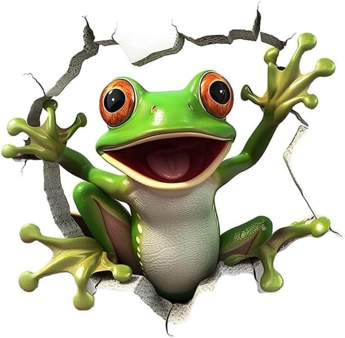 1 PCS Cute Frog Sticker for Bathroom Toilet Lid Wall Decals 11.8×11.4In | Cut…