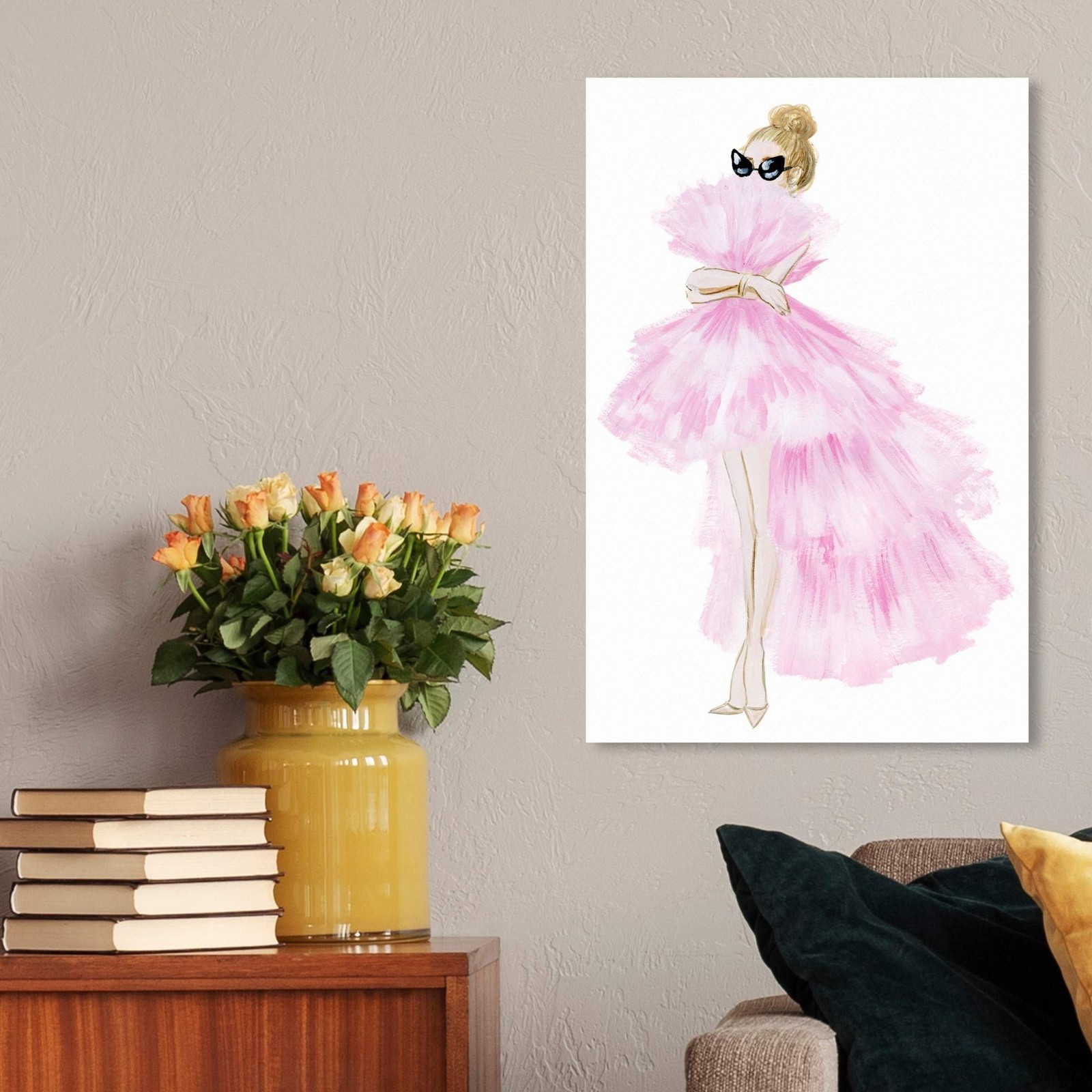 Wynwood Studio Fashion and Glam Wall Art Canvas Prints 'Pink Tutu Dress' Home…