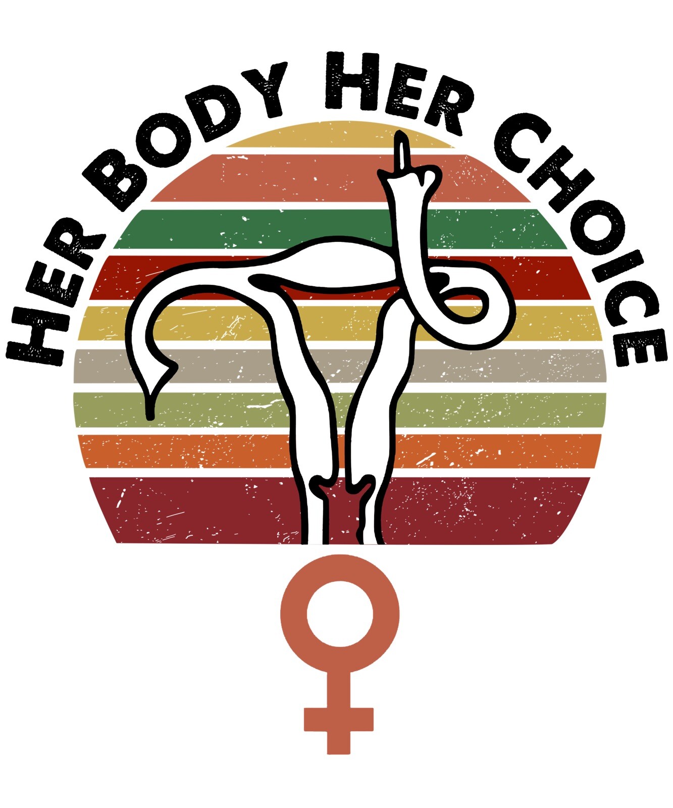 6” Women’s Rights Sticker Her Body Finger Uterus Pro Choice Equality Civil