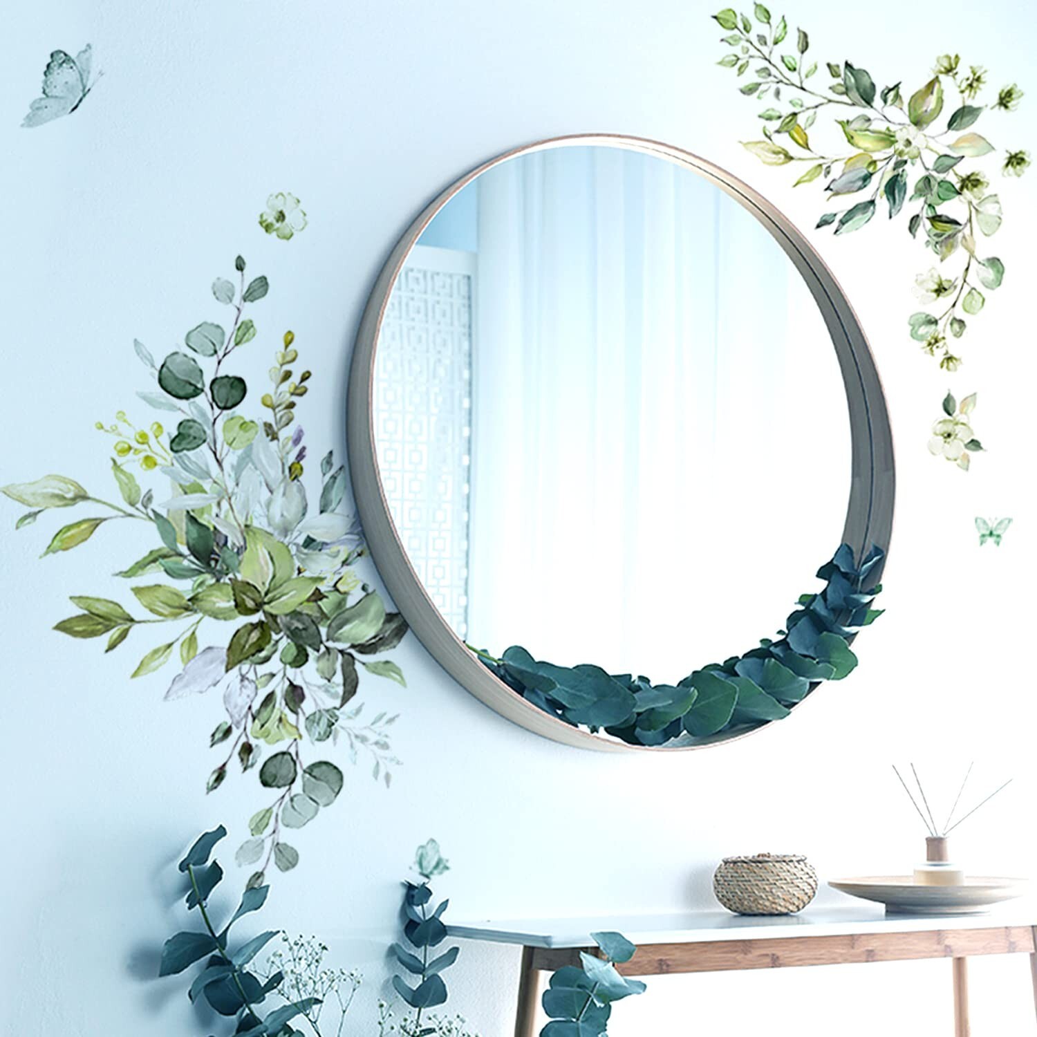 Plant Wall Decals, Removable Fresh Plants Wall Stickers Green Hanging Leaves …