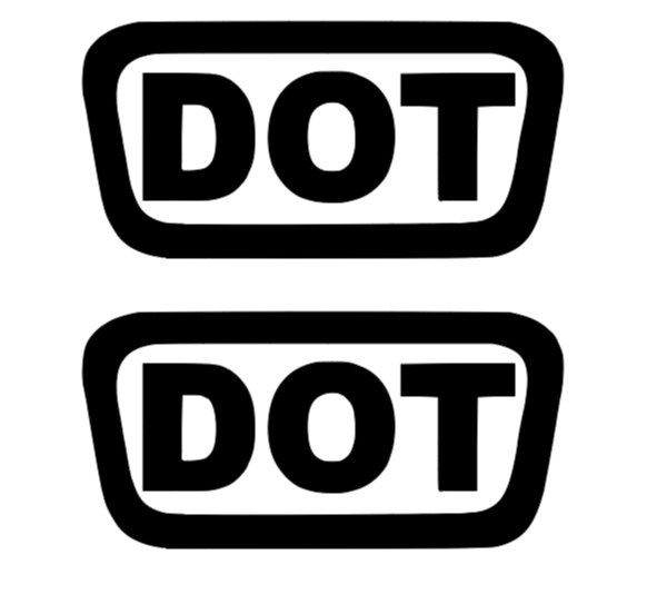 (2x) DOT Motorcycle Helmet Stickers decals fits 2-pack Suzuki , Yamaha Honda