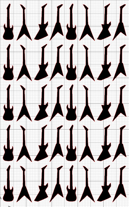 5" x 8" Guitar Sticker Sheet Oracal 651 Vinyl Stationary Black or Red Decals