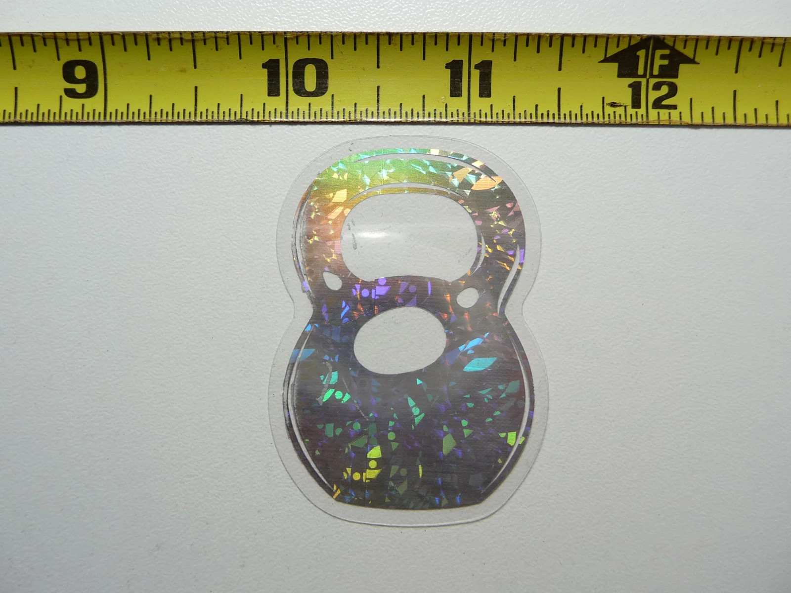 HOLOGRAPHIC KETTLE BELL WEIGHTS WEIGHTLIFTING SMALL STICKER DECAL SPORTS