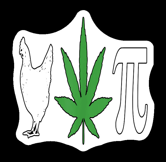 Weatherproof Chicken Pot Pie Weed Stickers Vinyl Decal Added Layer UV Safe Humor