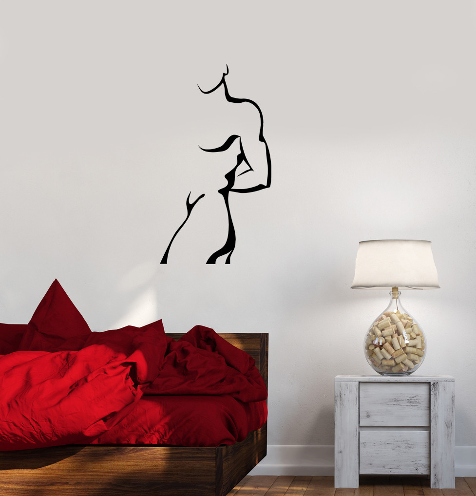 Wall Decal Silhouette Man Woman Sculpture Art Vinyl Sticker (ed1161)