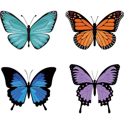 4Pcs Window Decals Static Glass Sliding Door Sticker Clings Vinyl Butterfly