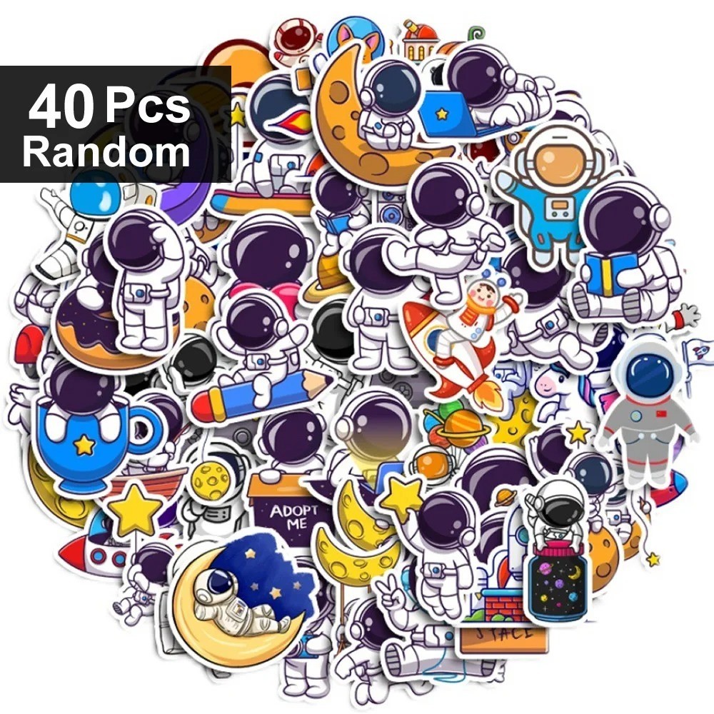 40-240pcs Astronaut Cosmonaut Stickers Cartoon Decals For Guitar Phone Laptops