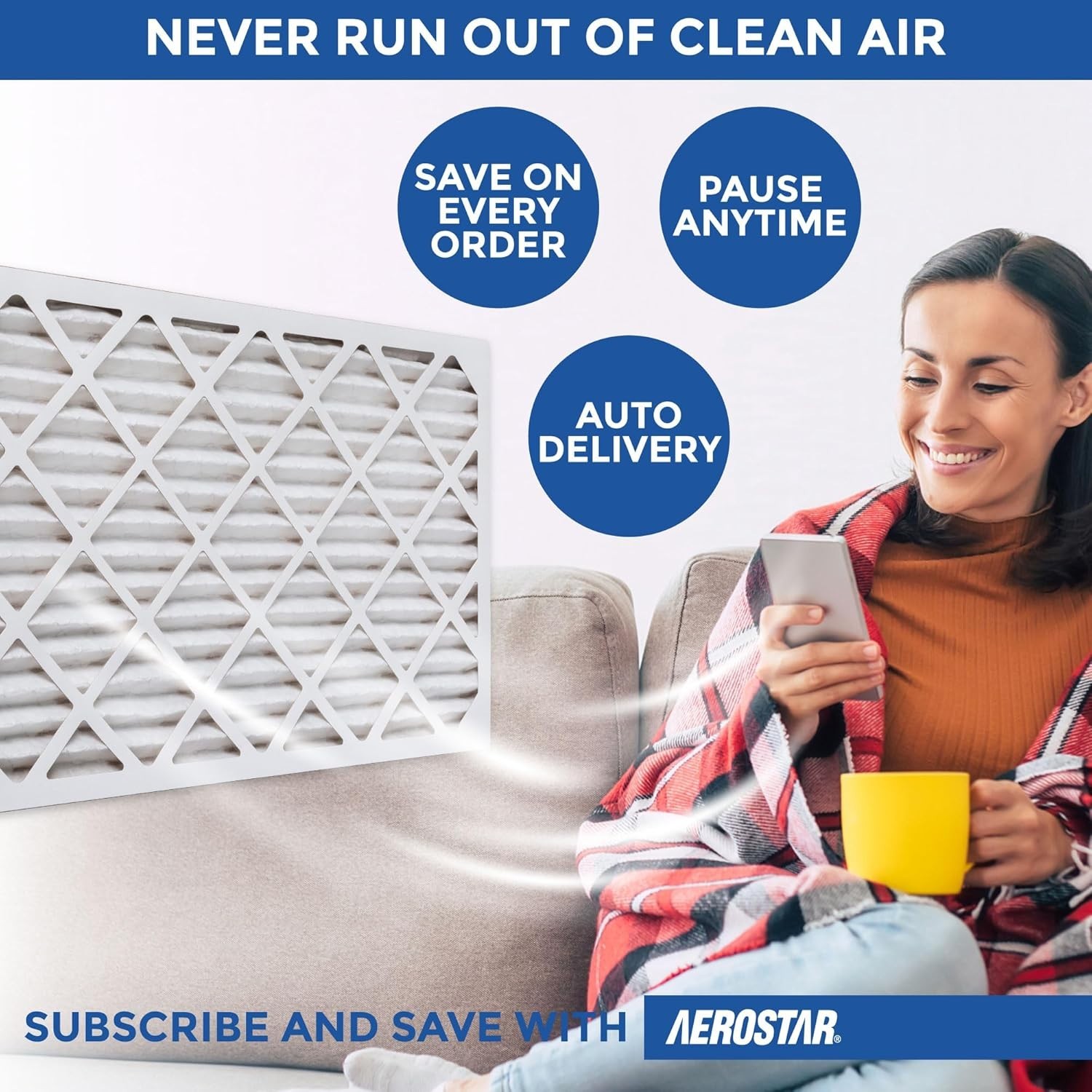 Air Filter, 6 Count, ACTUAL SIZE 19.75 x 19.75 x 0.75, HVAC, Air Conditioning…
