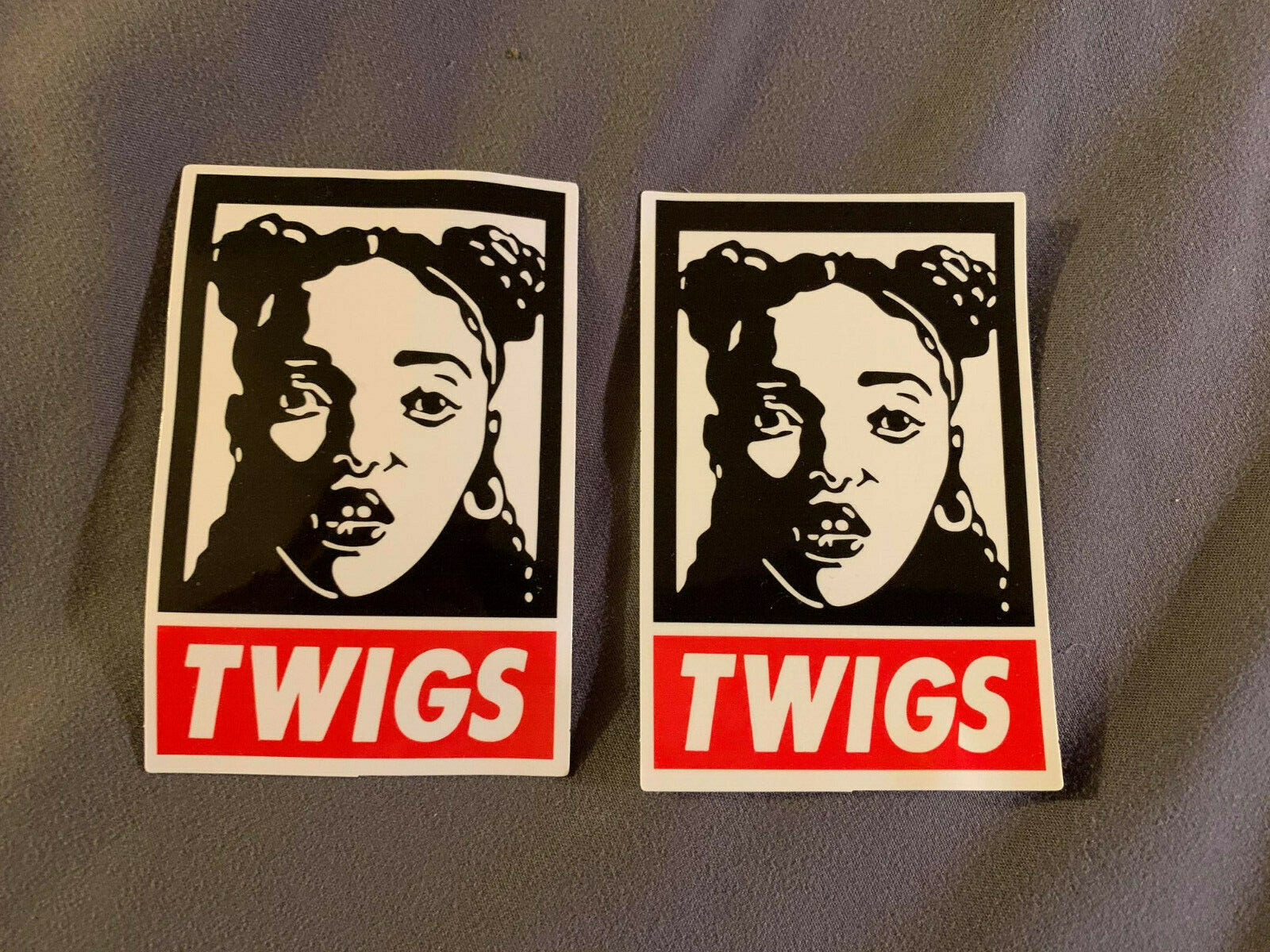 Lot of (2) FKA TWIGS 2" x 3" Band STICKERS Red White Black FAST SHIP! FREE!