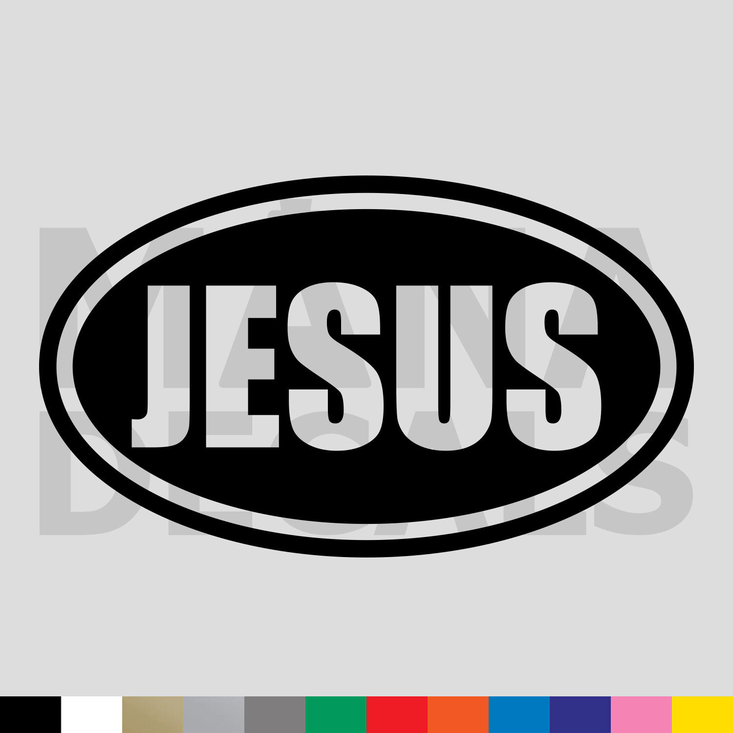 Jesus Oval Vinyl Die Cut Decal Sticker – Christ Christian Religious God