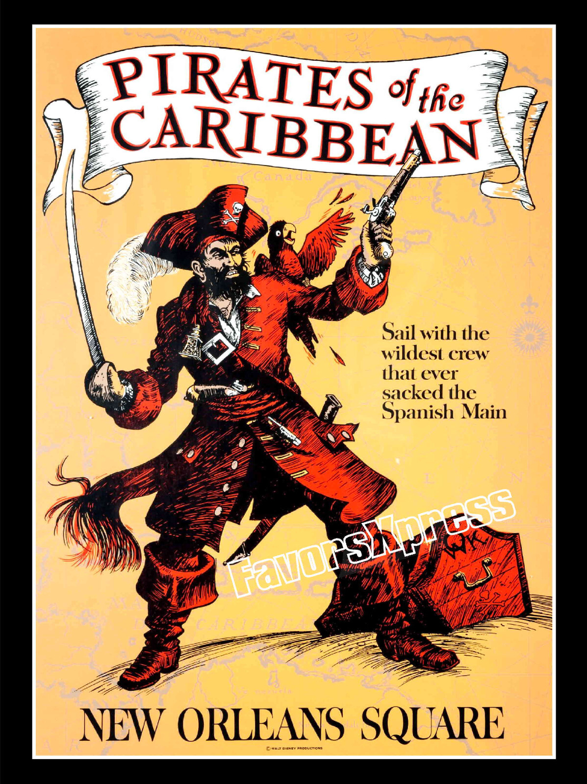 DISNEYLAND PIRATES OF THE CARIBBEAN NEW ORLEANS POSTER PHOTO MAGNET 3×4 in