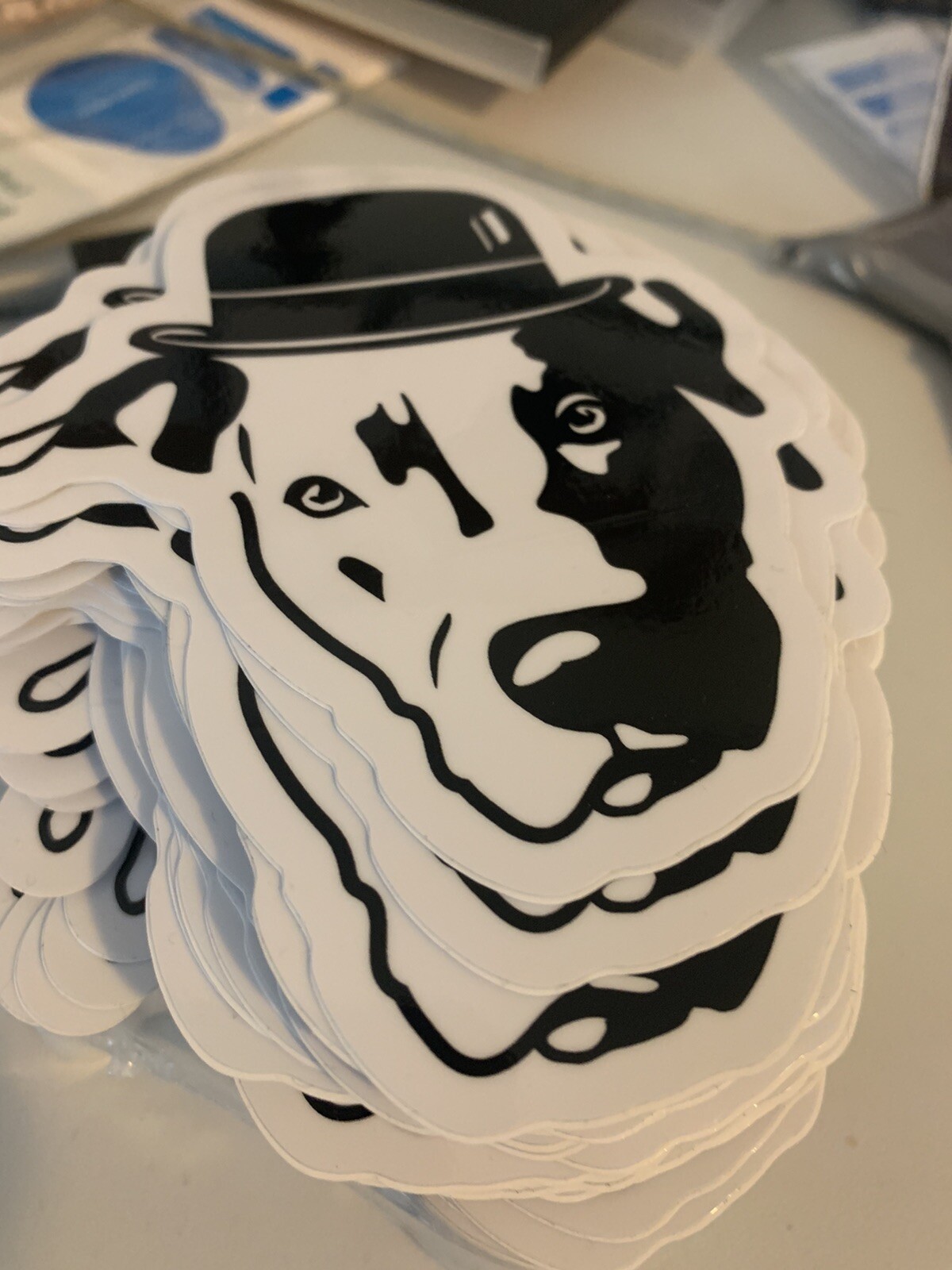 Dapper Pit Bull Vinyl Outdoor/Indoor Sticker – Cars, water bottle – FREE SHIP