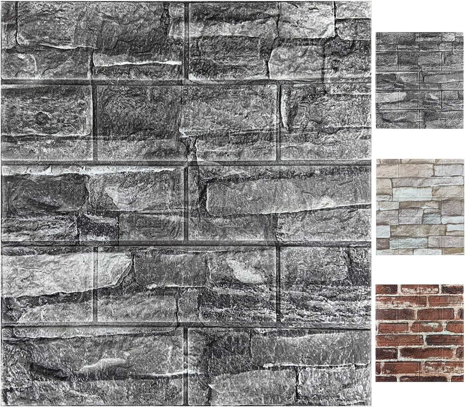 10 Pcs 3D Tile Brick Wall Sticker Self-adhesive Foam Panel Wallpaper 38*35