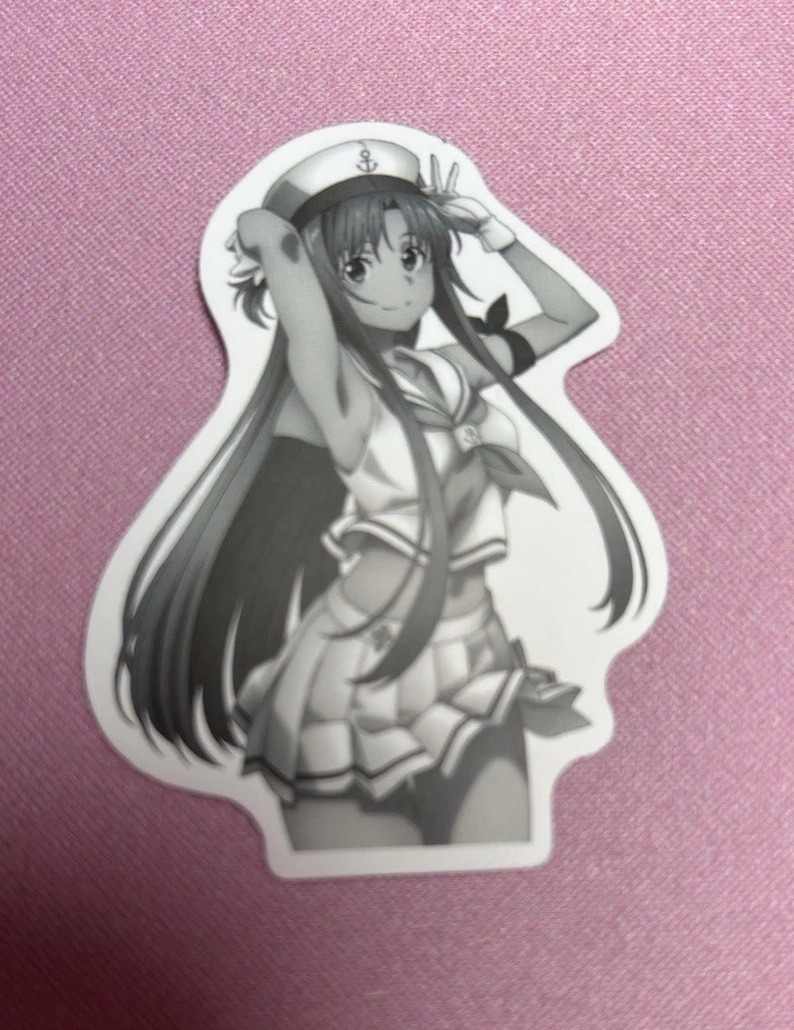 black and white waifu lewd stickers #6