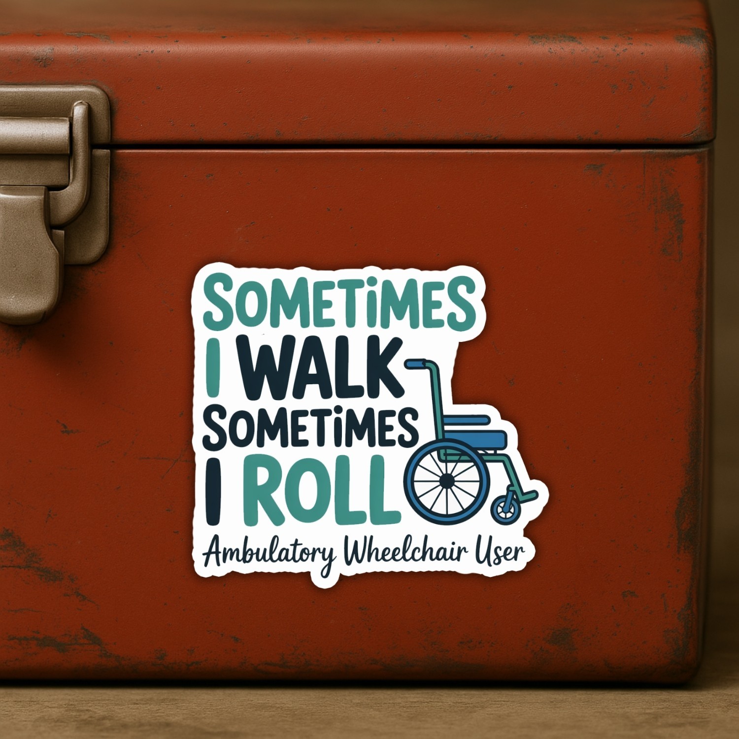 4pcs Sometimes I Walk I Roll Stickers – Disability Awareness Vinyl Decals