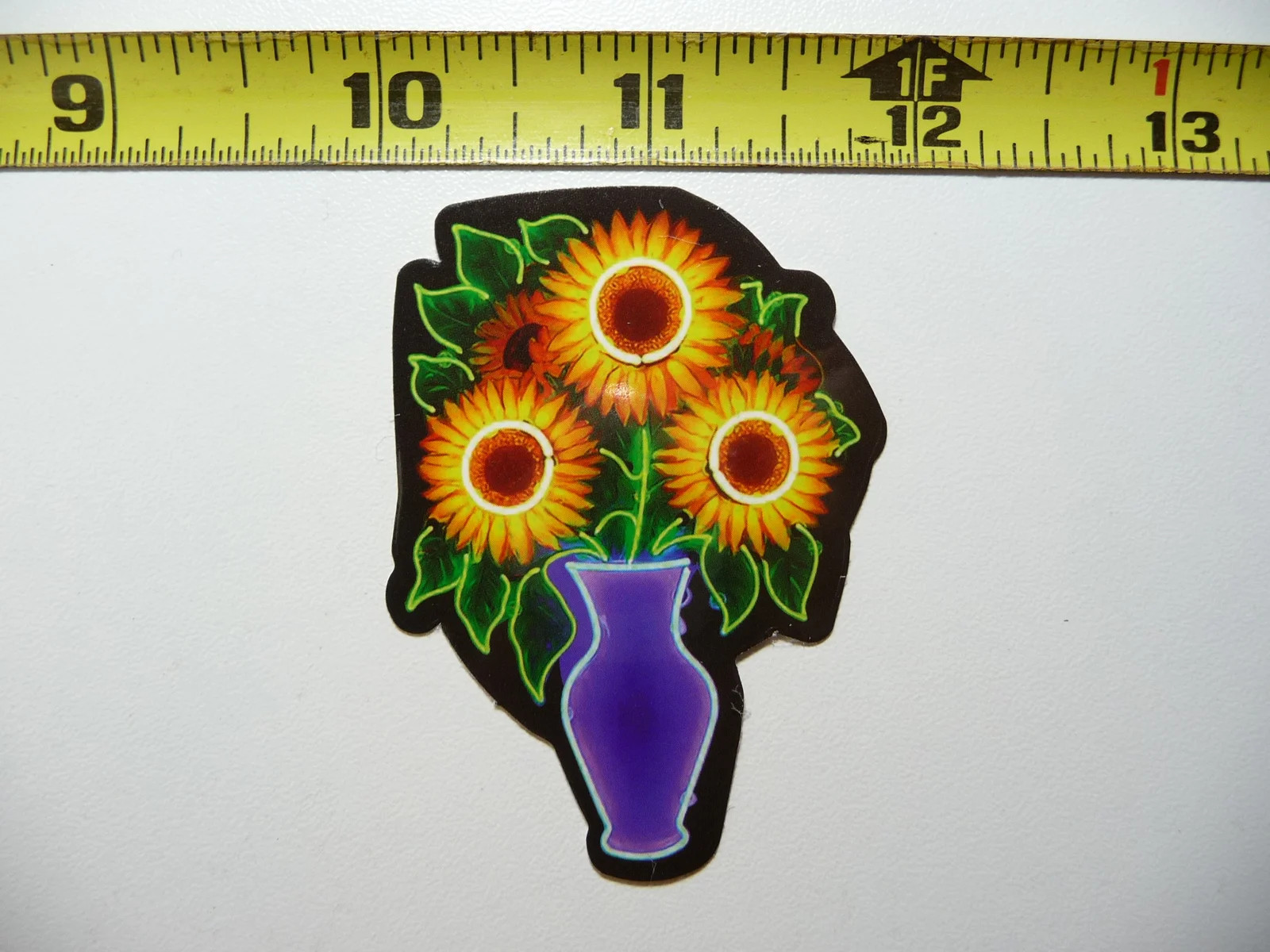 NICE VIBRANT SUNFLOWERS VASE NEON STYLE SMALL STICKER DECAL COLORFUL FUNNY