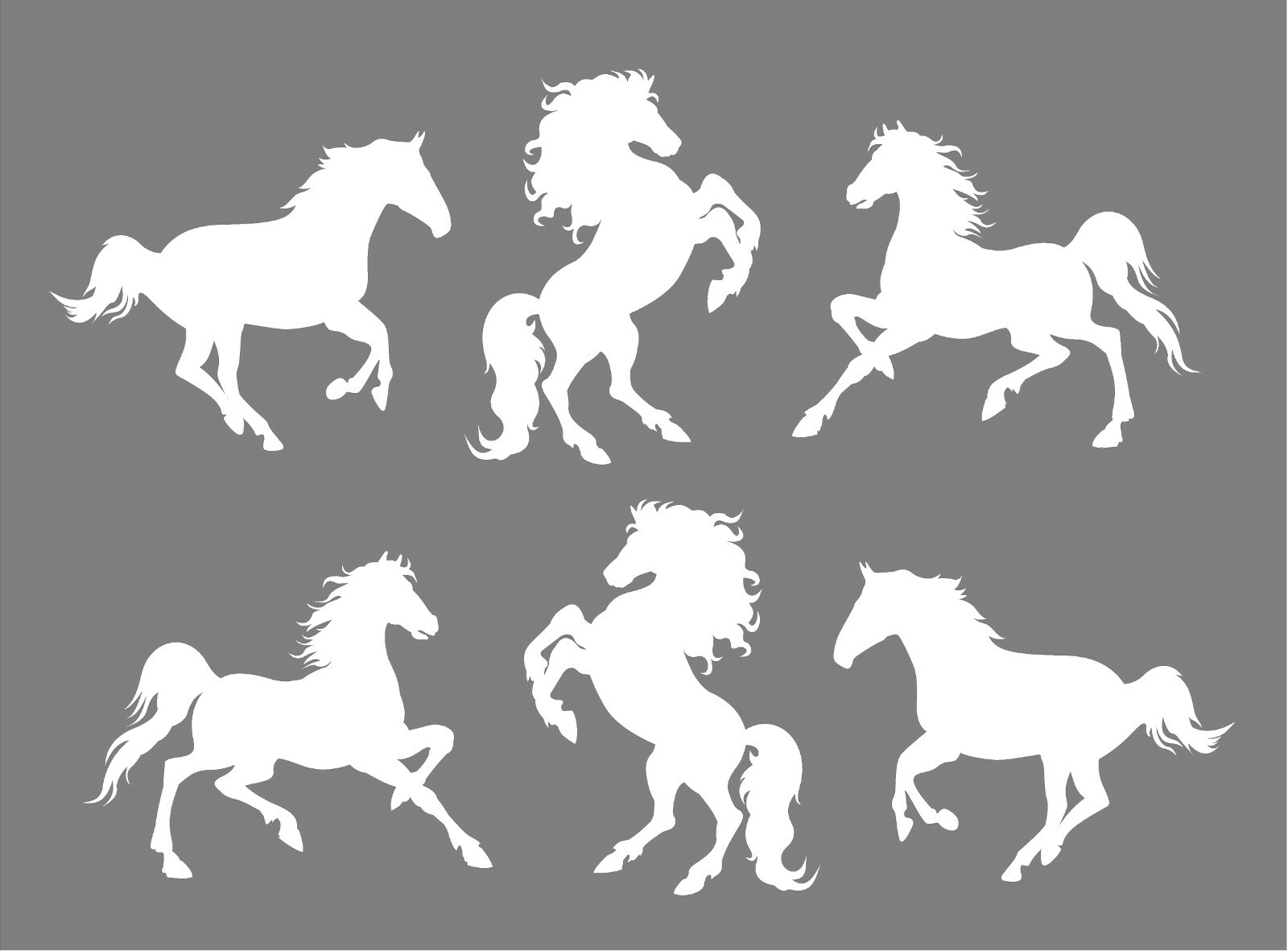 Vinyl Horse Decals set of six horses trailer equestrian decal window stickers