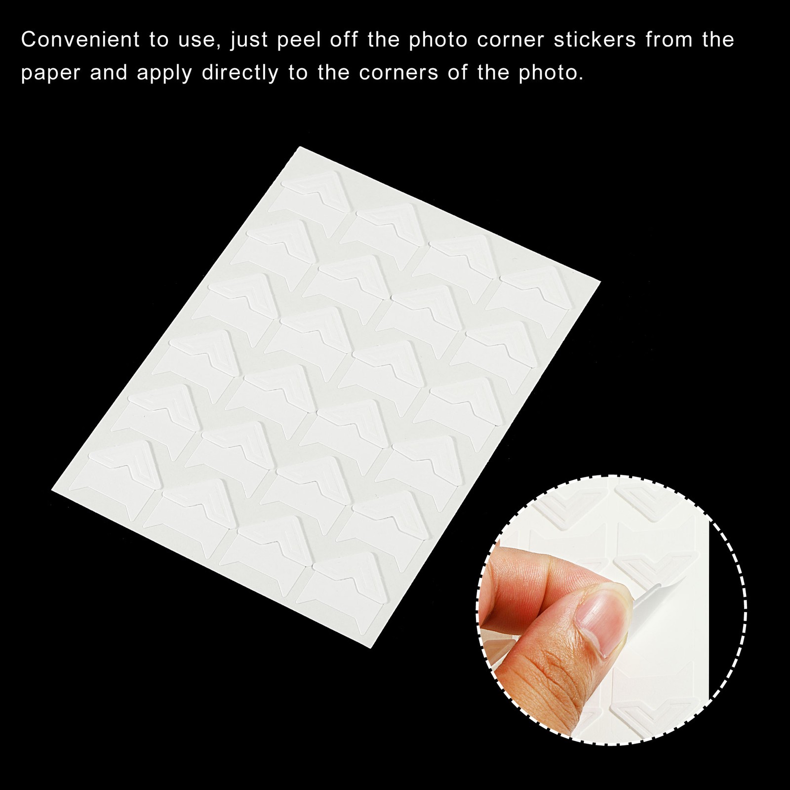 10Sheets/240Pcs Photo Corners Adhesive DIY Picture Mounting Sticker White