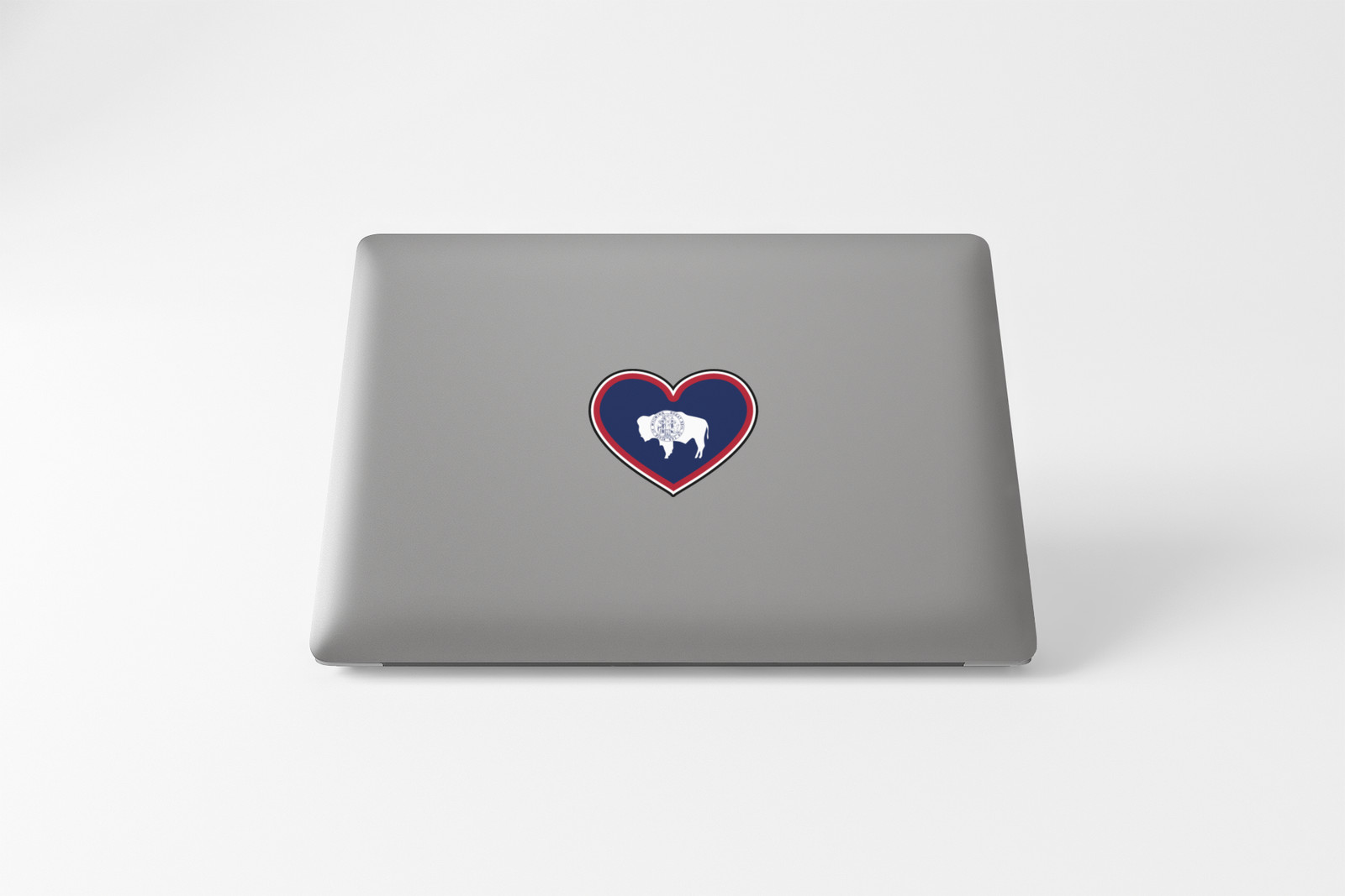 State of Wyoming Flag Heart Sticker Decal USA Wyoming State