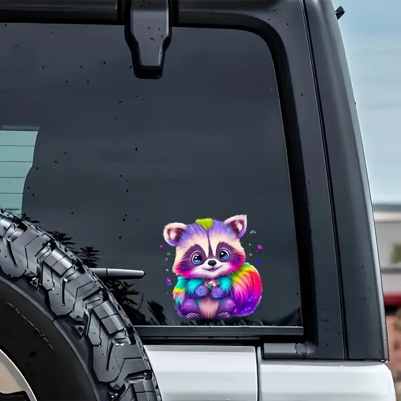 Colorful RACCOON Vinyl Waterproof 5.50" x 5.10" Decal – NEW /Shipping Included