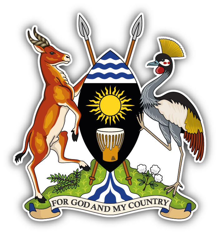 Uganda Coat Of Arms Car Bumper Sticker Decal – 9", 12" or 14"