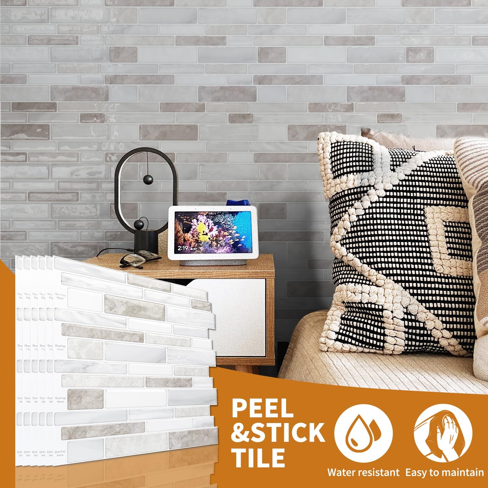 WOWSTAR 10 Sheet Marble Peel and Stick Backsplash for Kitchen,Self-Adhesive T…