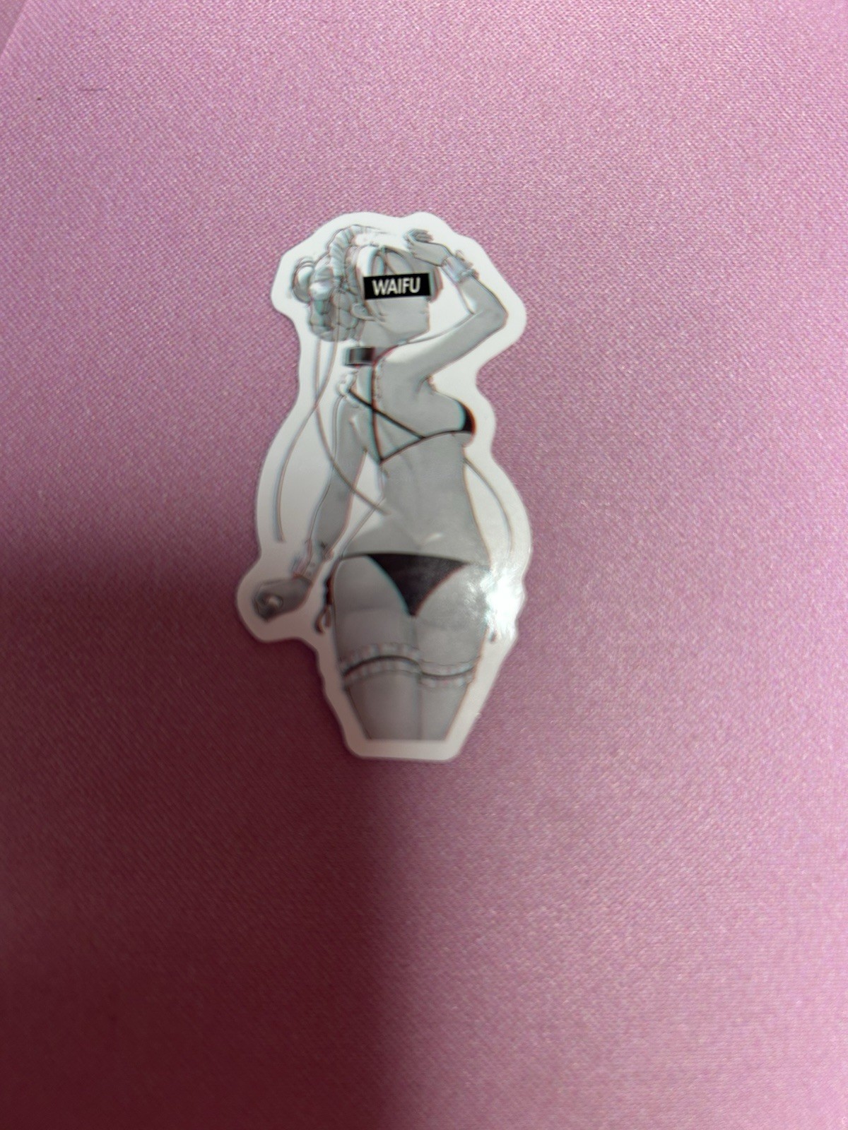 black and white waifu lewd stickers #2