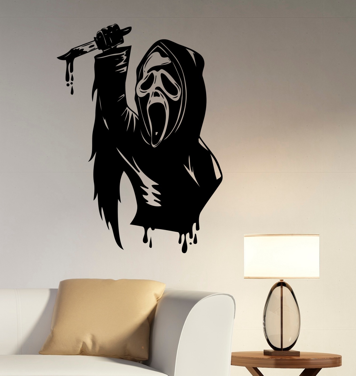 Ghostface Wall Sticker Vinyl Decal Scary Movie Art Room Bedroom Horror Decor sc2