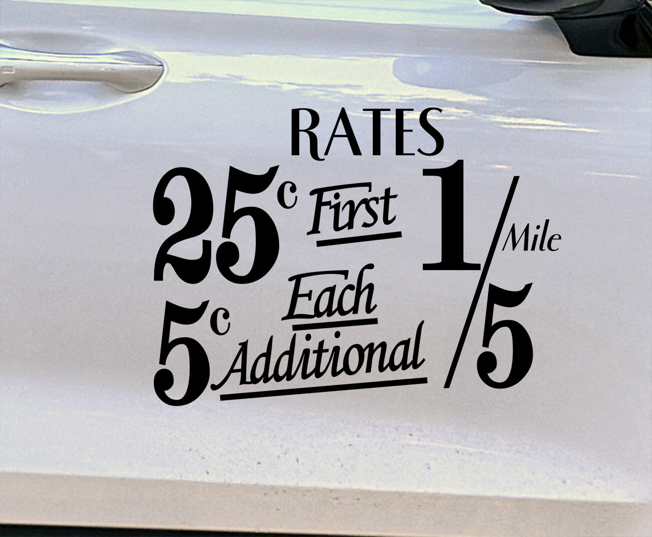 Vintage Taxi Rates Decal – Checker – Marathon – New York City – NYC – Sticker