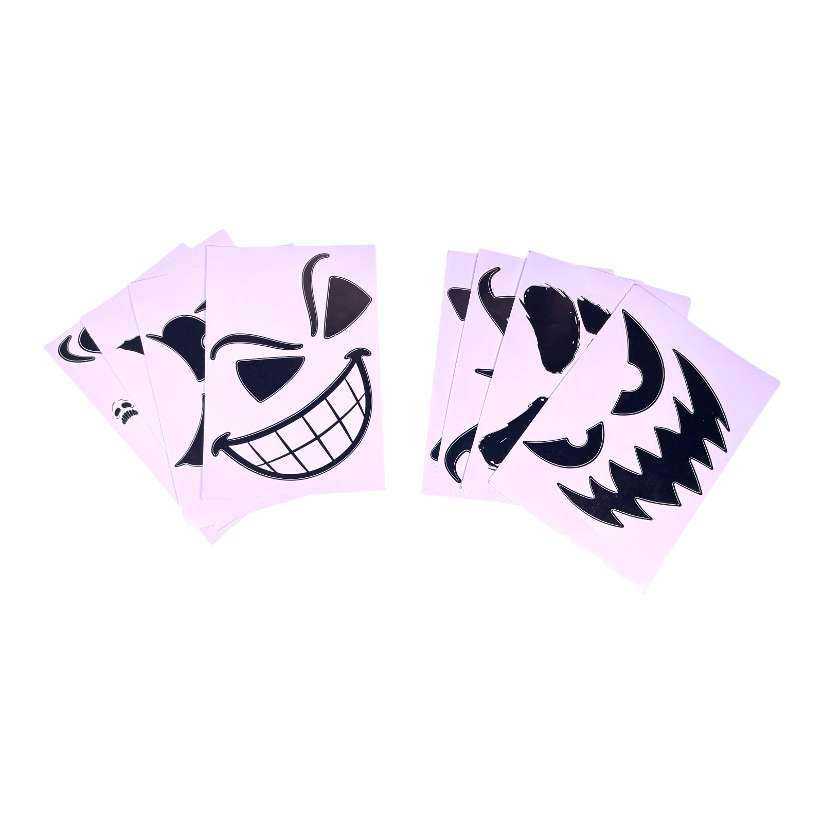Halloween Pumpkin Faces XL 11.5"x7.5" Stickers Decal Sheet 10 Vinyl Spooky Faces