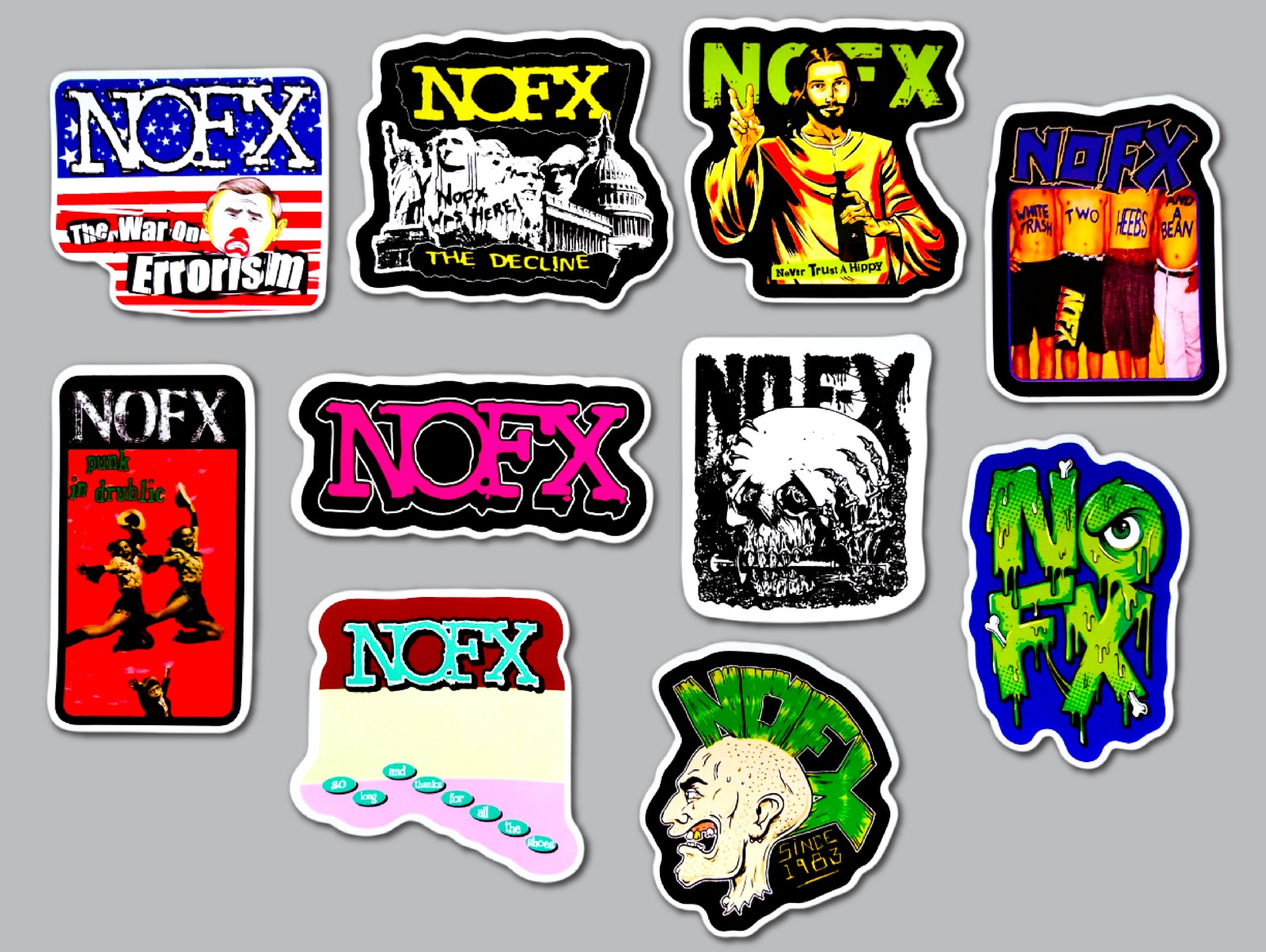 NOFX Vinyl Sticker Lot (10 Stickers) punk rock rancid misfits minor threat doa
